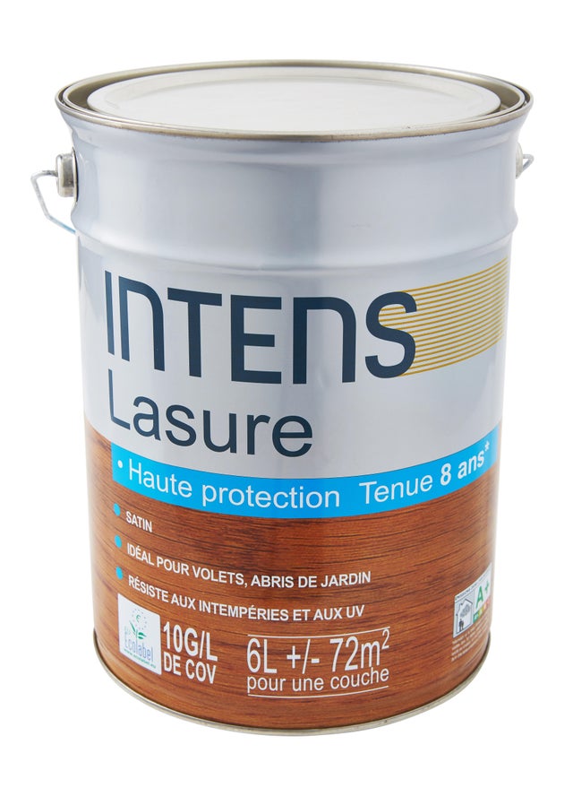 Lasure 8 ans satinée blanchi 6 L - INTENS