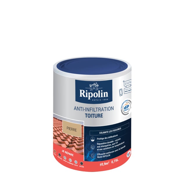 Revêtement anti-infiltration toiture ton pierre 0,75 L - RIPOLIN