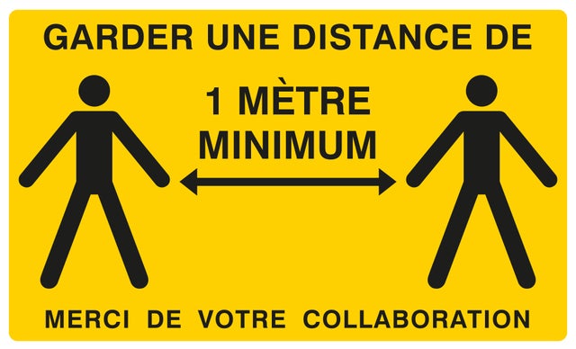 Panneau distance 1 m adhésif 330 x 200