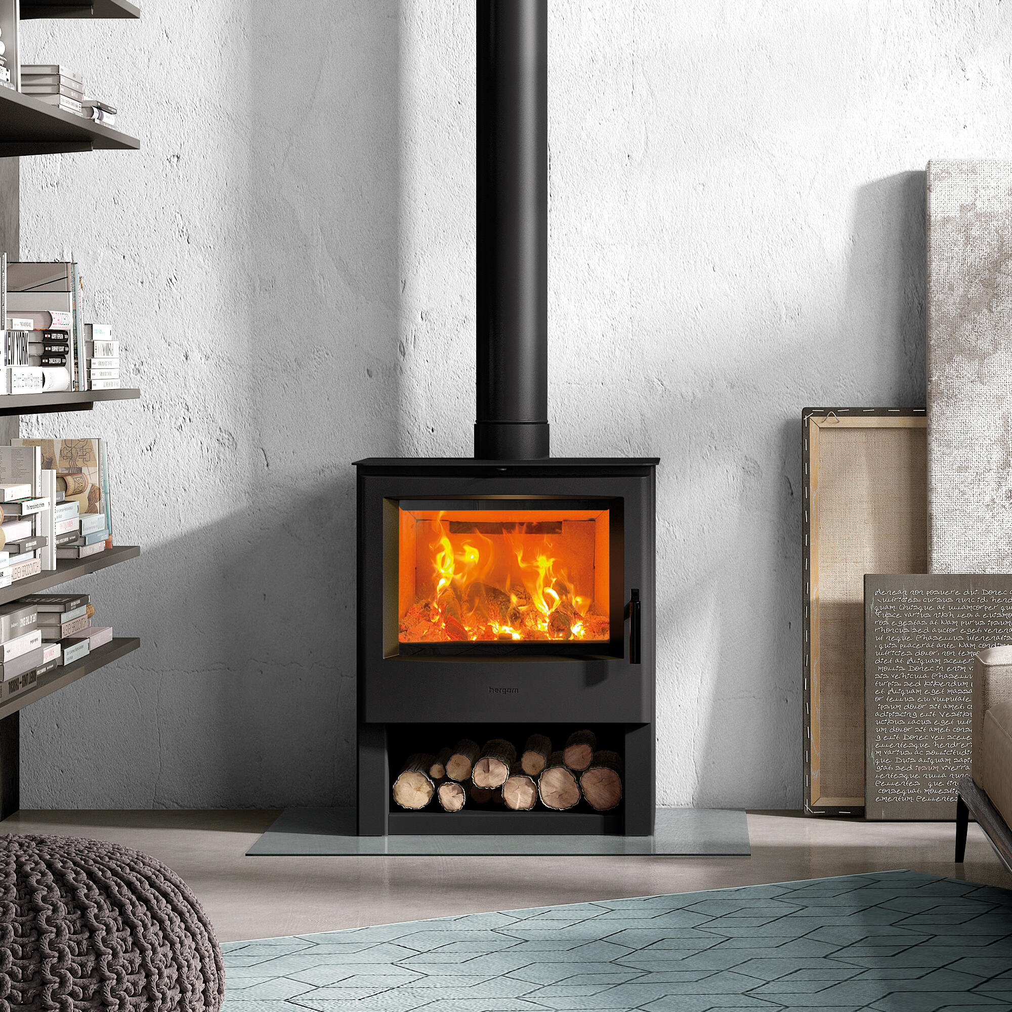 Estufa de leña hergom eb-1 se de 8.4 kw