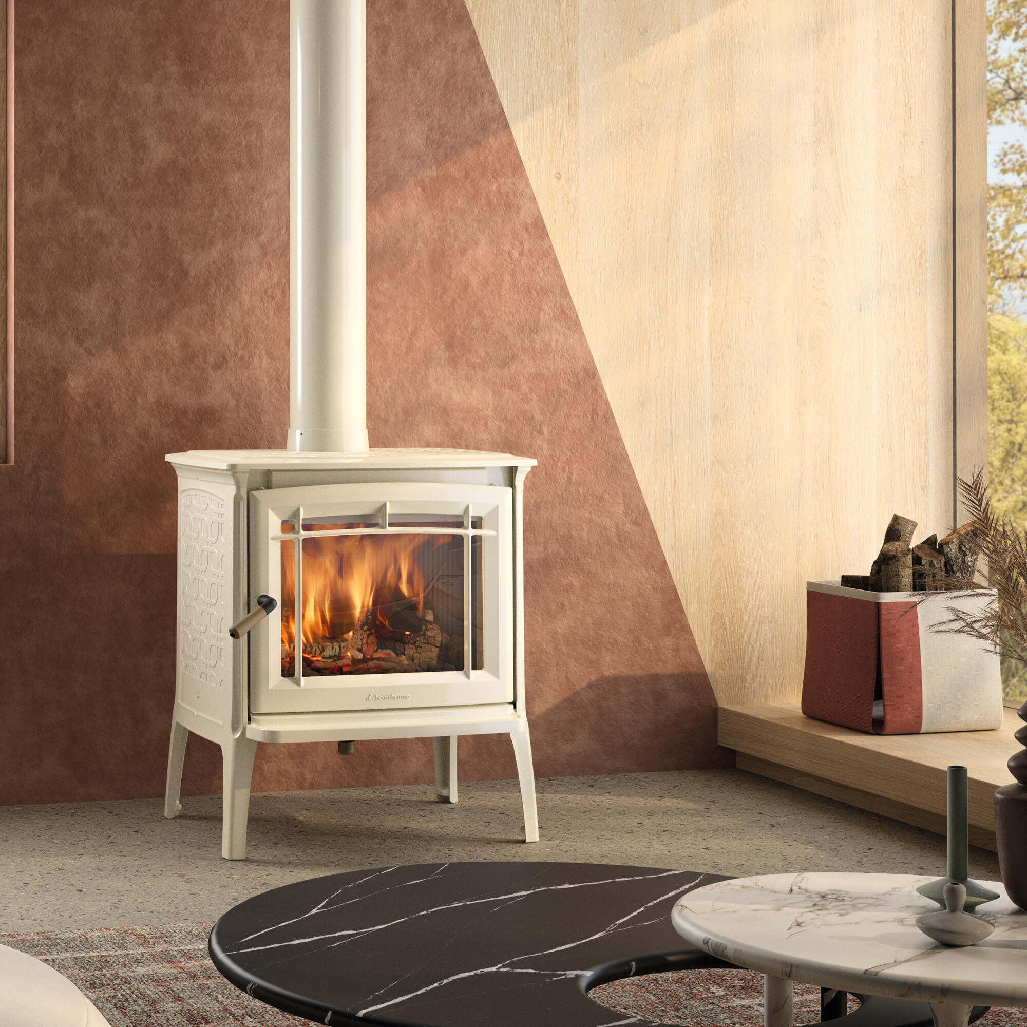 Estufa de leña hergom shelburne hf de 9 kw