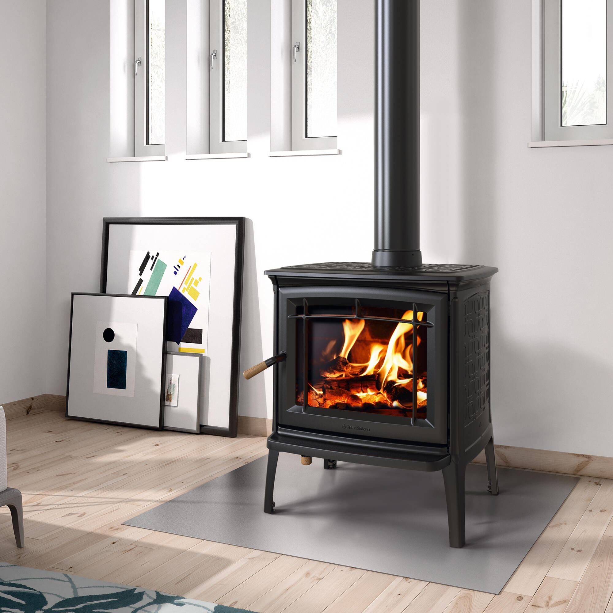 Estufa de leña hergom shelburne hf de 9 kw