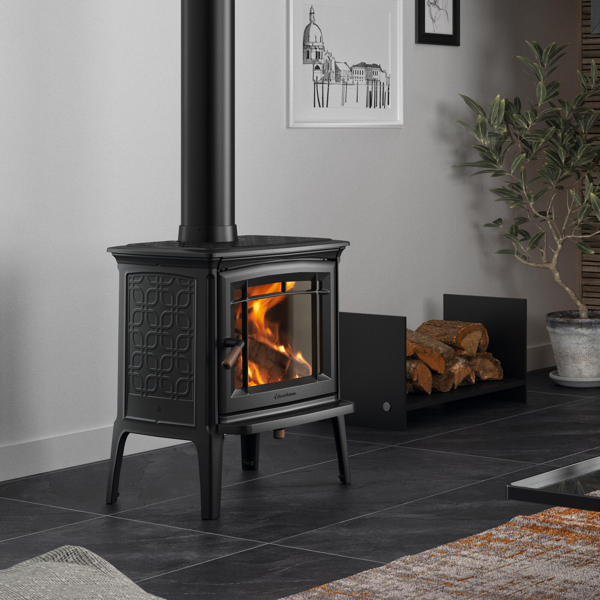 Estufa de leña hergom craftsbury hf de 7 kw