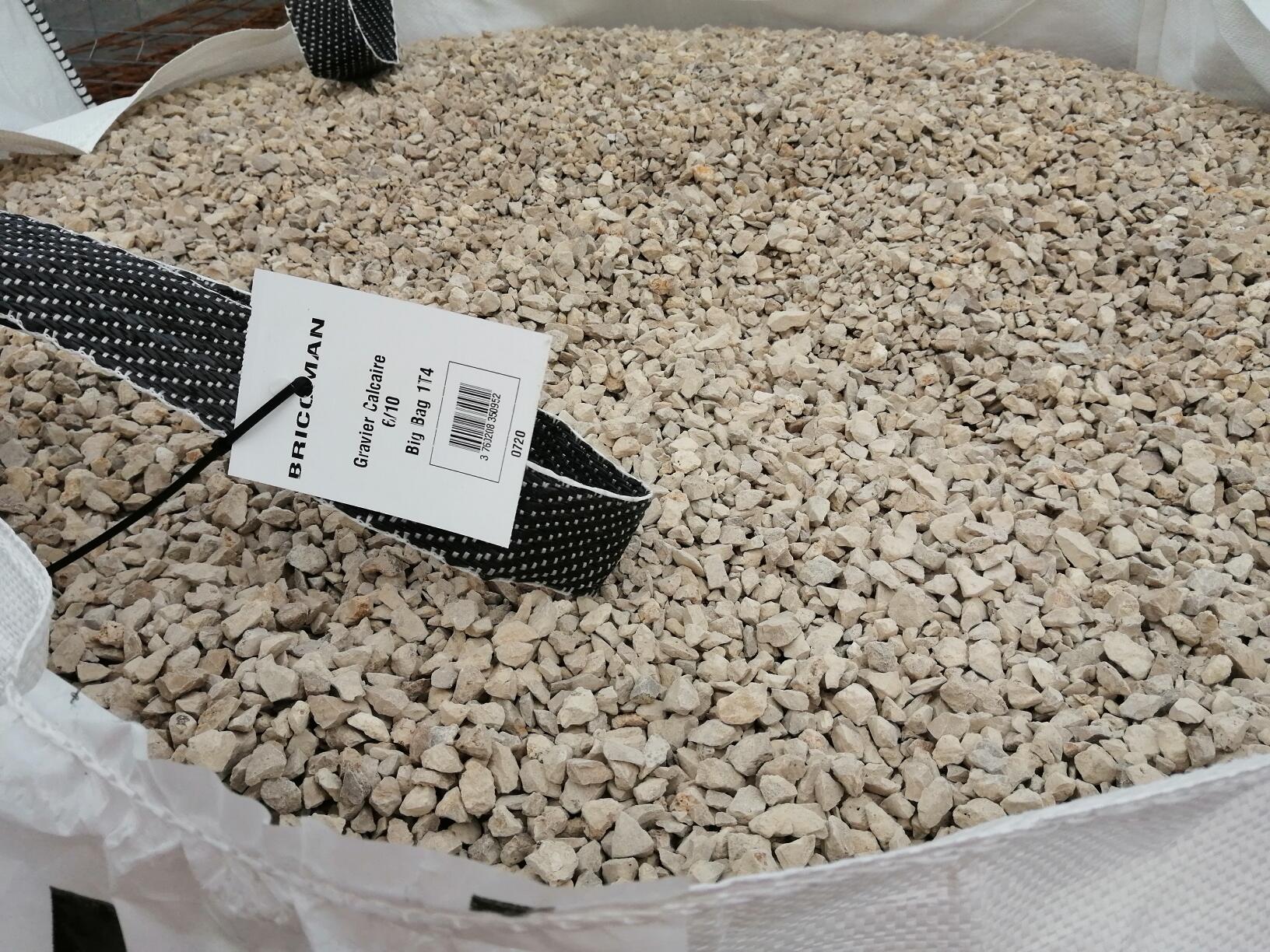 Big bag gravier calcaire 6/10 700 kg Bricoman