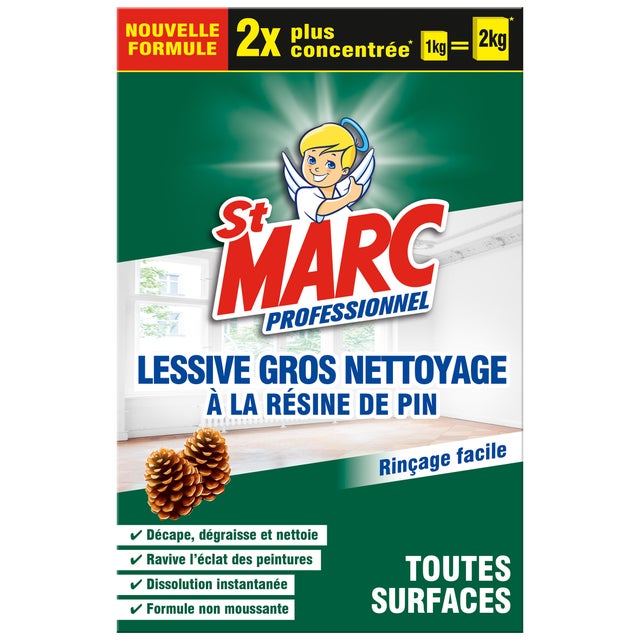 Lessive en poudre gros nettoyage à la résine de pin 1 Kg = 2 Kg - SAINT MARC PRO