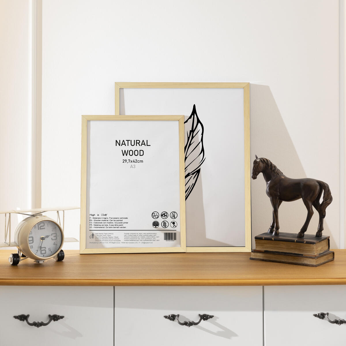 Cornice 29,7x42 cm in legno naturale Wood - 3