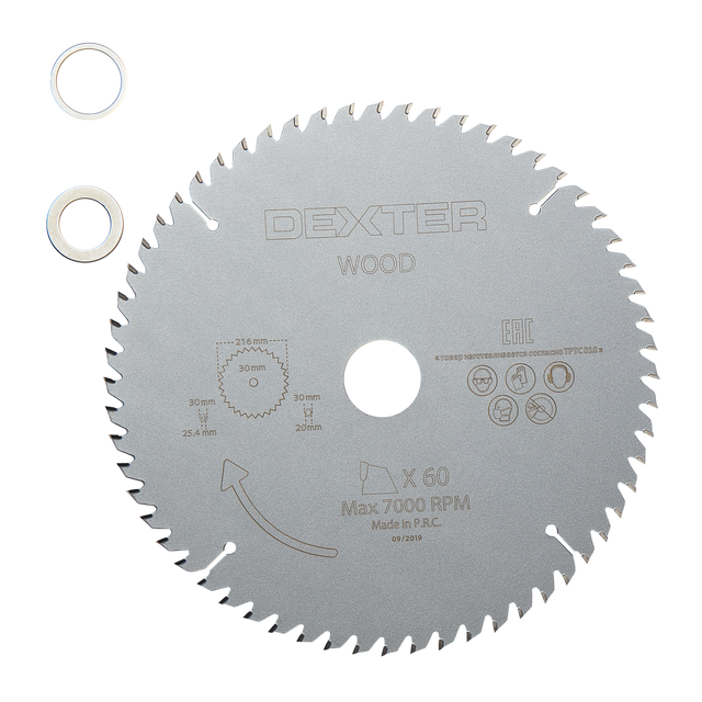 Tarcza do piły tarczowej do drewna 216x30 mm 60 zębów DEXTER