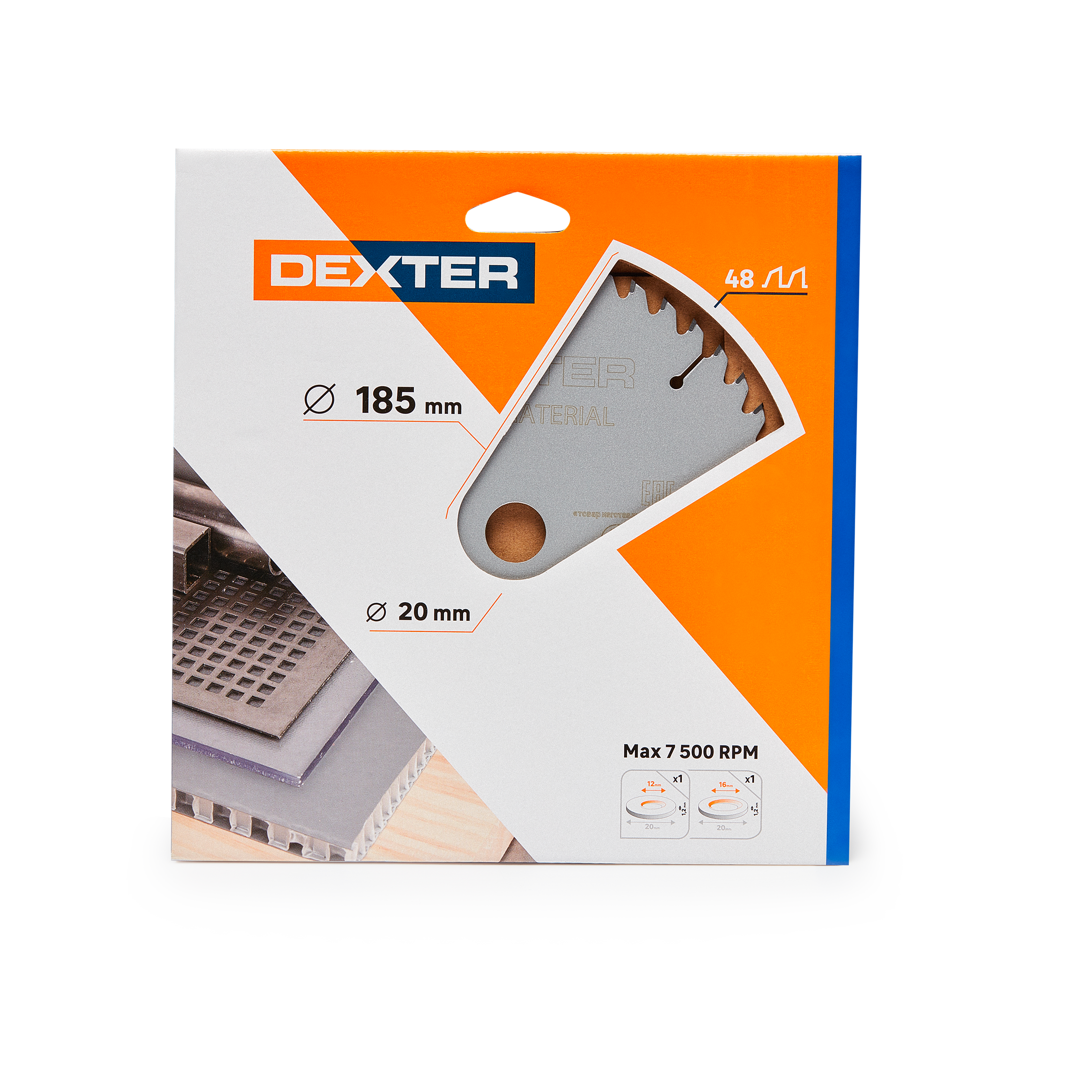 Tarcza do cięcia MULTIMATERIAL 185 x 20 mm 48T DEXTER - 3