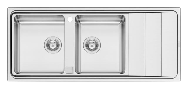 Evier 2 cuves en inox - 