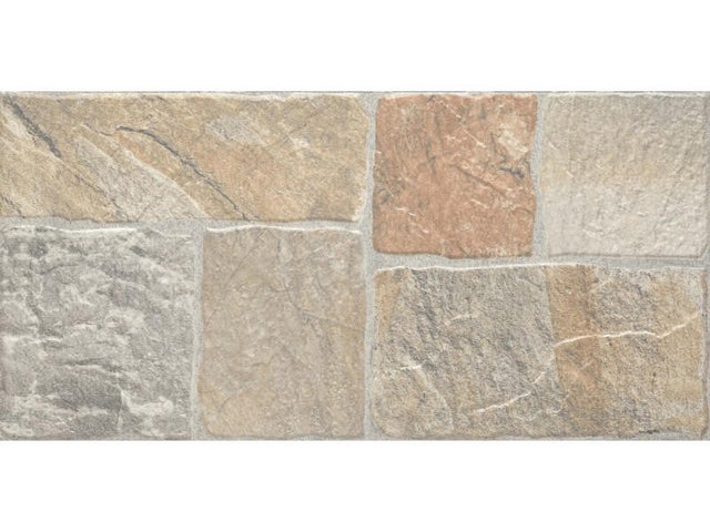 Carrelage sol extérieur effet pierre l.30,5 x L.61,3 cm - Aia Gris