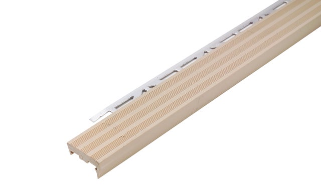 Nez de marche carrelage Ep.11 mm PVC noir L.1 m