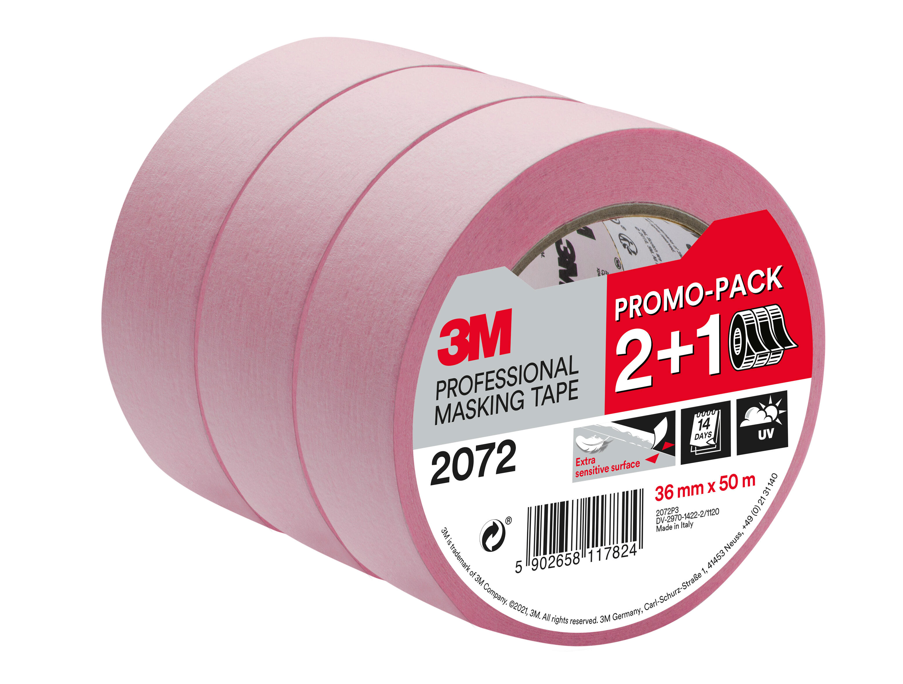 Ruban Masquage Précision – 4 Largeurs 2/3/4/6 Mm – Résistant Chaleur Et Solvants – 18 M Chacun
