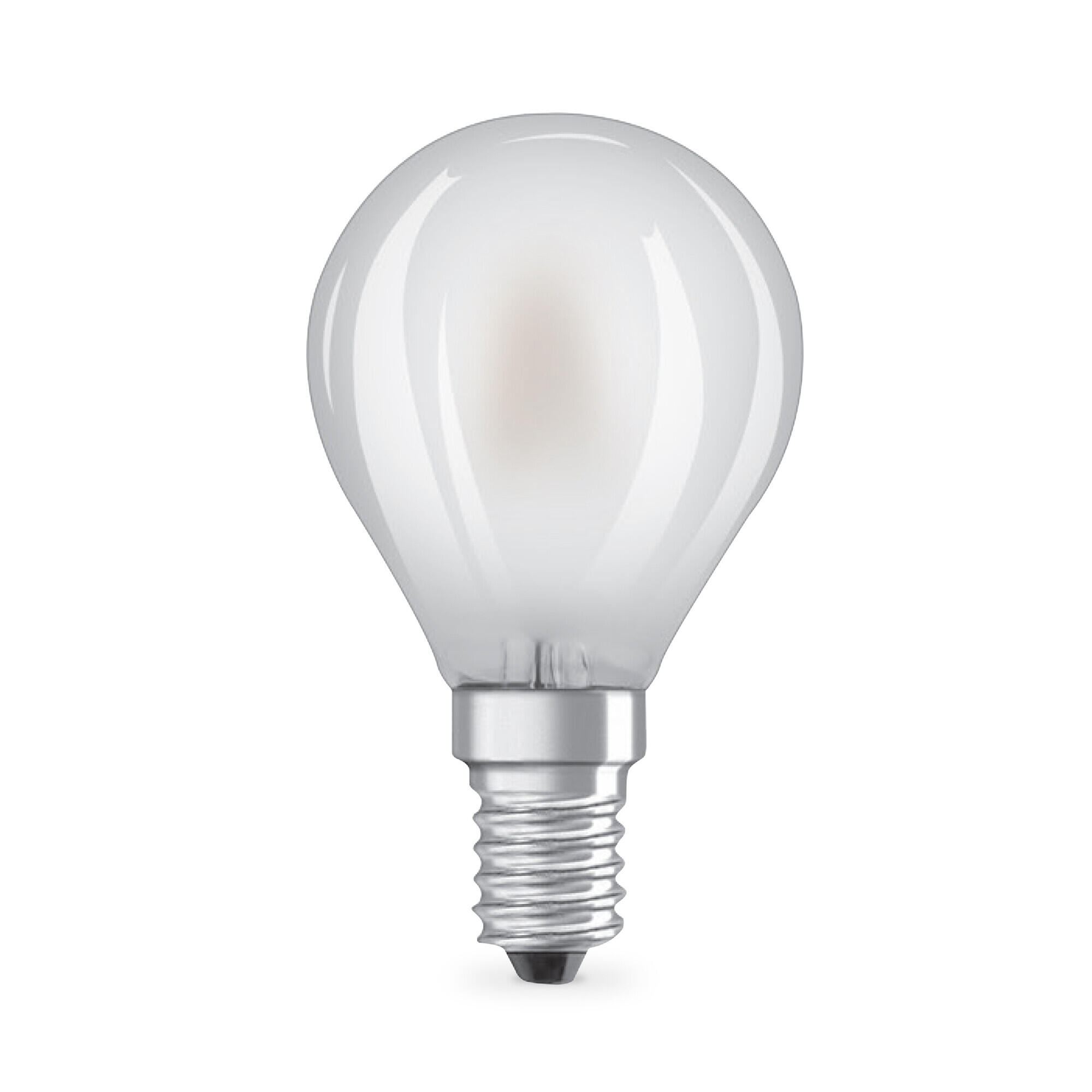 Bombilla LED E14 filamento clase A (mayor ahorro energético)  forma esférica 470 lúmenes 2.2W color de la luz blanco neutro 4000K CRI 89-80 luz natural y fiel - 3