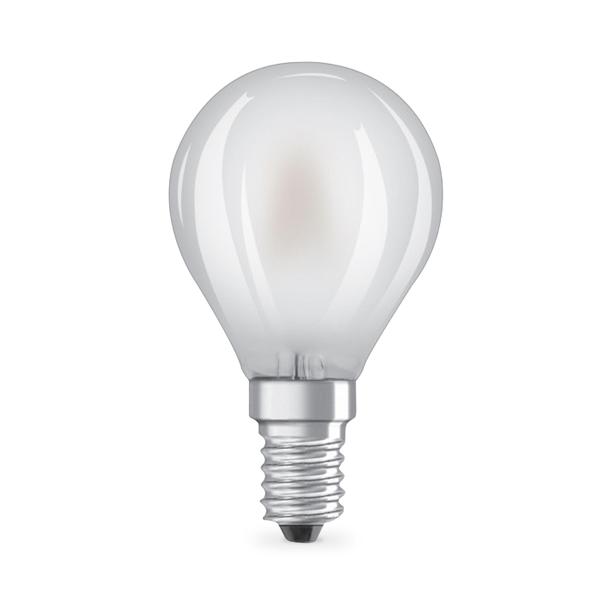 Bombilla LED E14 filamento  clase A (mayor ahorro energético)  forma esférica 806 lúmenes 4W color de la luz blanco cálido 2700K CRI 89-80 luz natural y fiel - 3