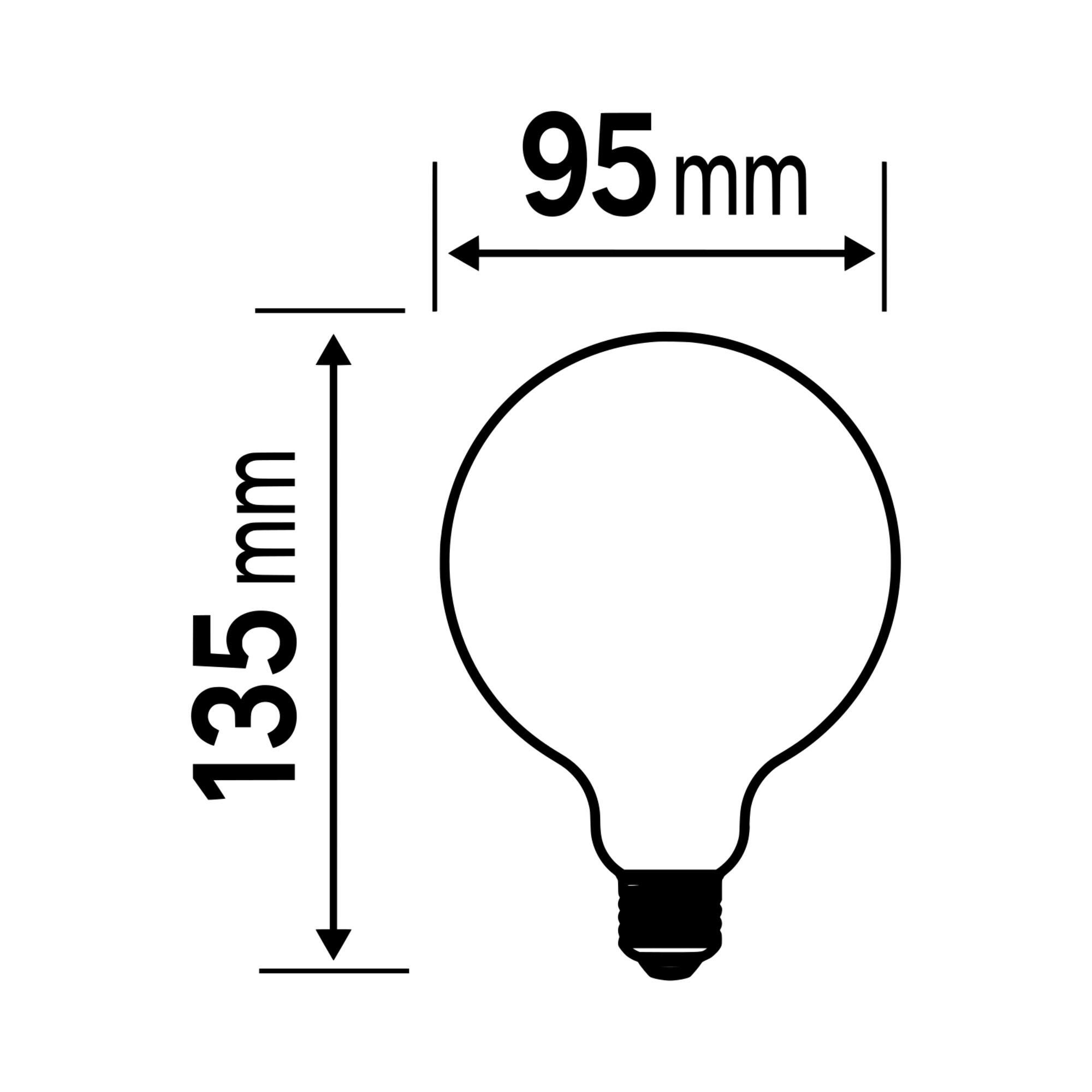 Bombilla LED E27 filamento clase A (mayor ahorro energético) forma globo 1055 lúmenes 5W color de la luz blanco frío 6500K CRI 89-80 luz natural y fiel  - 2