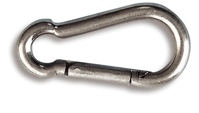 Mousqueton pompier acier inoxydable Diam.6 mm L.60 mm 166 KG