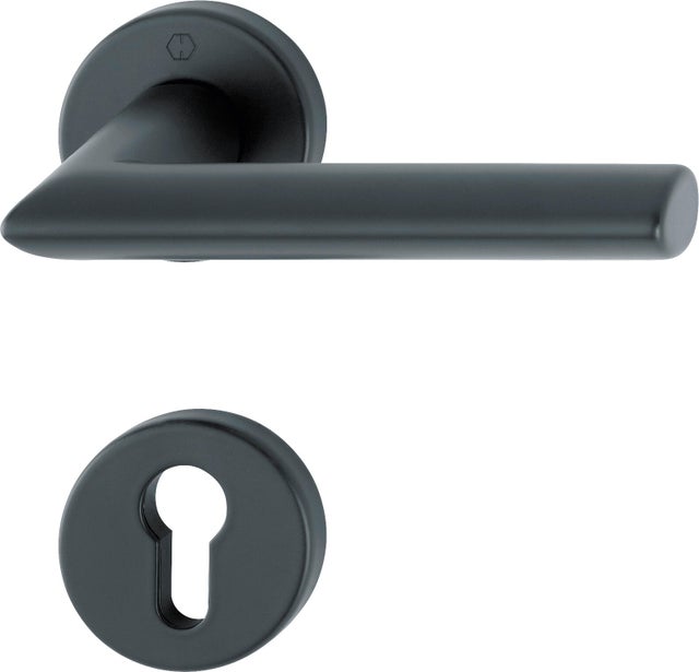 Poignées de porte sur rosace noir mat STOCKHOLM   x2 - CHAINEY