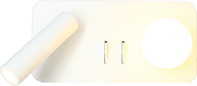 Applique murale CHR en aluminium blanc H.10 x l.20 cm Maki droite  - ARLUX