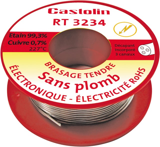 Fil ame 99,3% étain 0,7% cuivre Diam.1 mm 100 g - RT3234 CASTOLIN