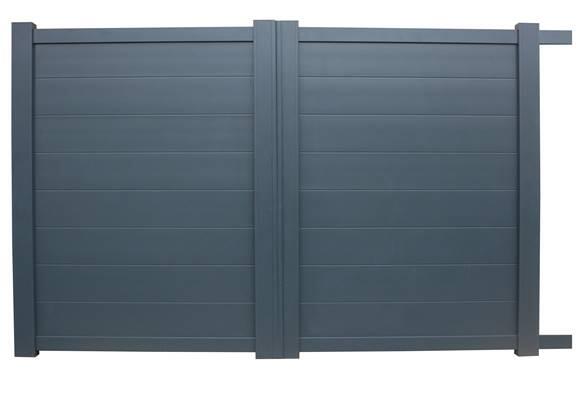 Portail aluminium coulissant Clermont gris H.1,8 x l.3,5 m