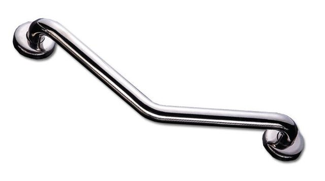 Barre d’appui coudée 135° 26,5 x 26,5 cm acier inoxydable poli - 01265-LS AKW