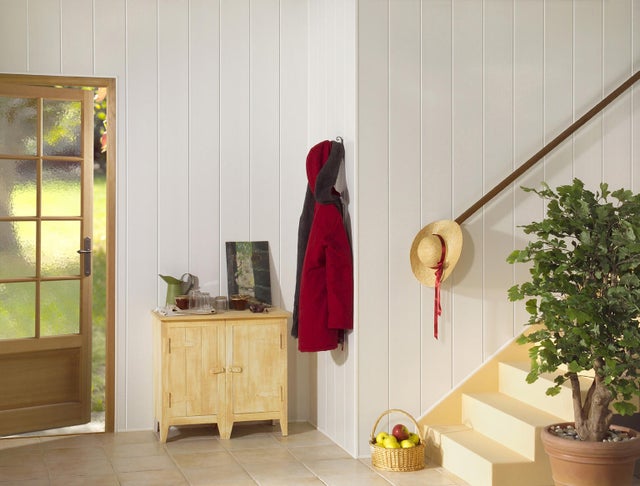 Lambris PVC blanc brut L.2600 x l.375 x Ep.8 mm - colis de 3,90 m² - GROSFILLEX