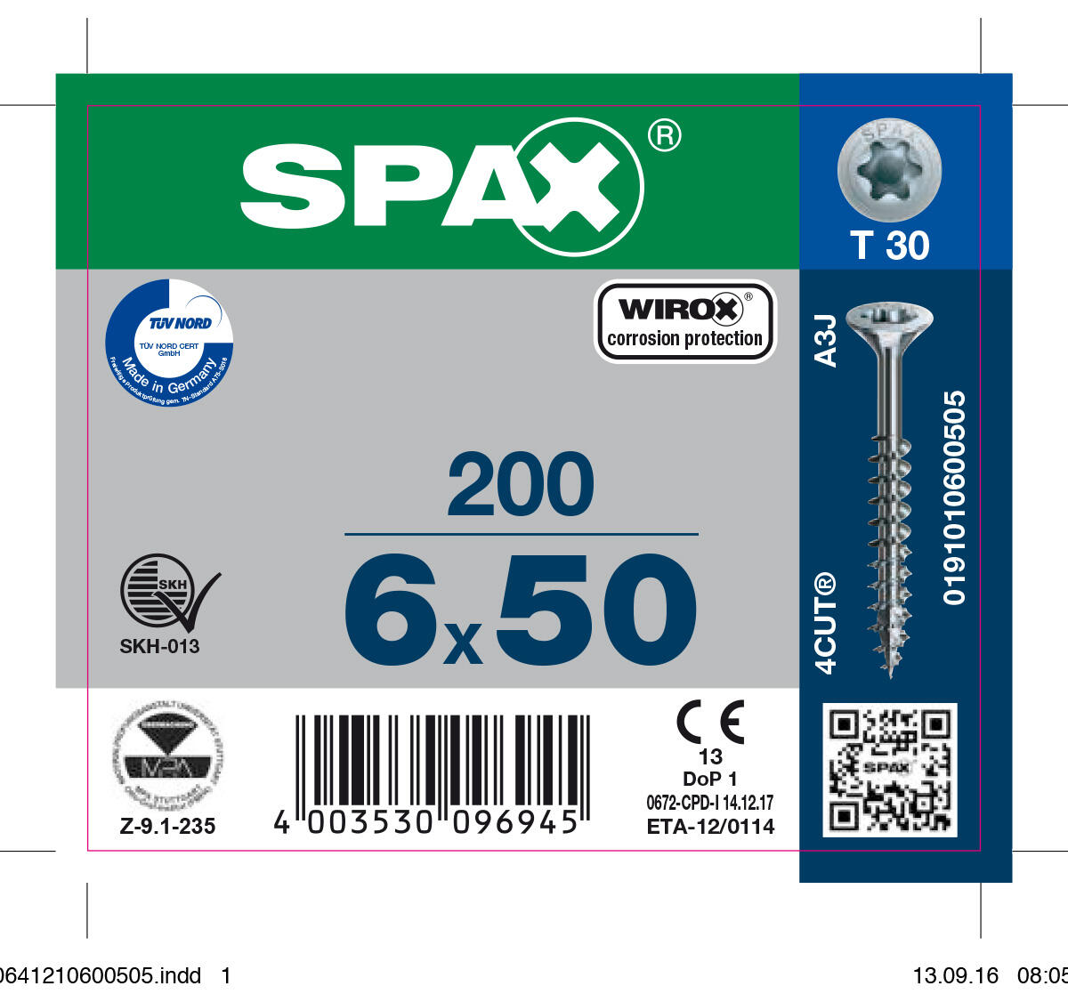 Vis bois Diam. 6 x 50 mm Boîte de 200 - SPAX - 2