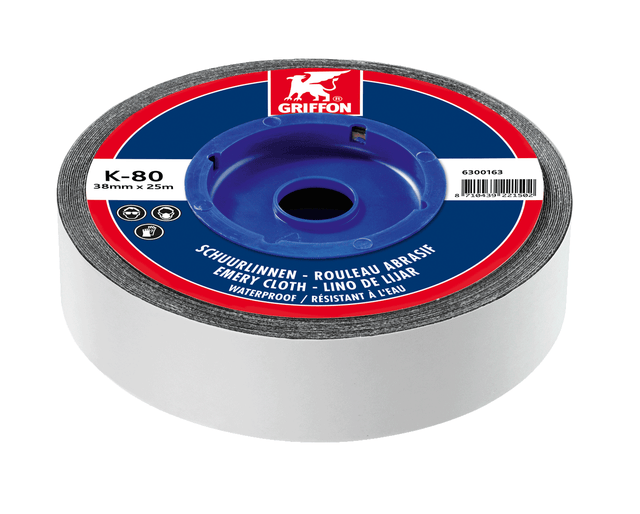 Papier abrasif grain 80 rouleau de 25 m - GRIFFON