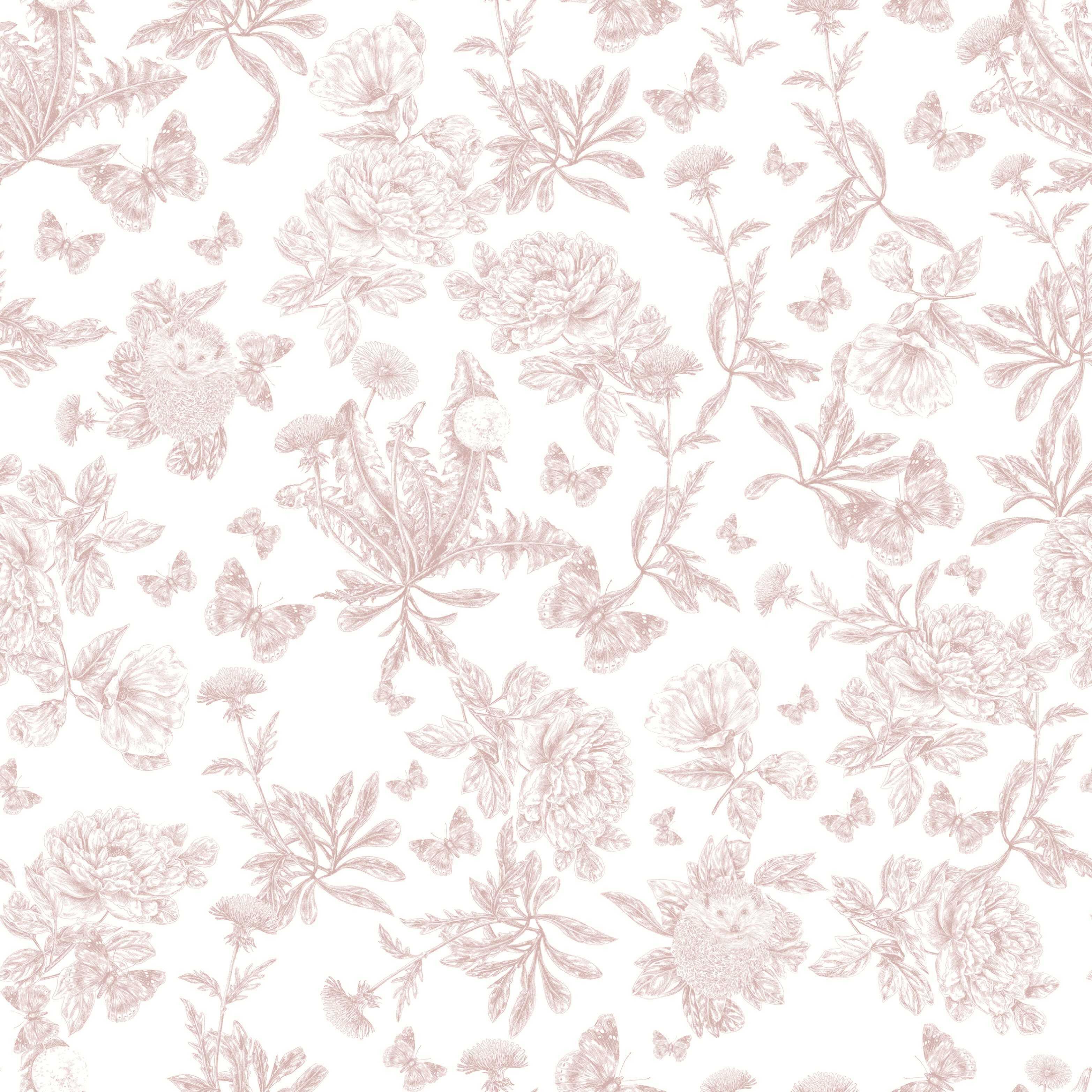 Papier peint intissé Tartine et chocolat hérissons rose - 2