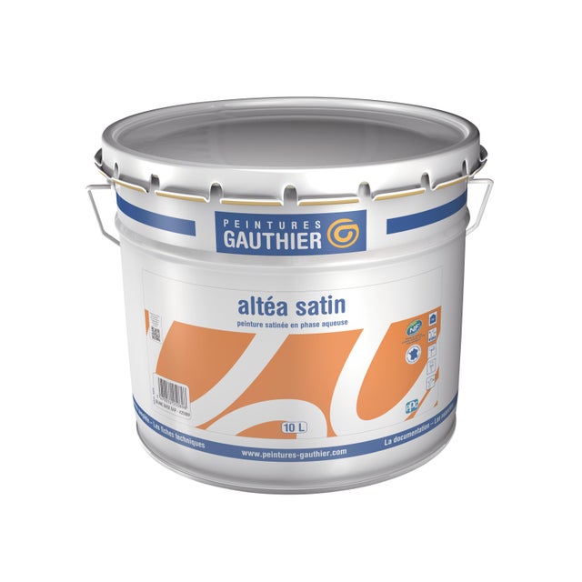 Peinture intérieure murs et plafonds acrylique satin blanc 10 L Altea - GAUTHIER