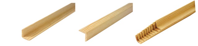 Baguette d’angle arrondie en pin petits nœuds 27,5 x 27,5 mm Long.2,4 m - SOTRINBOIS