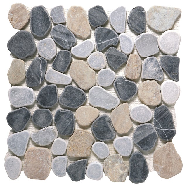 Galet plat sur trame 30 x 30 cm mélangé