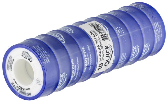 Lot de 10 rouleaux de téflon Larg.12 mm Long.12 m 