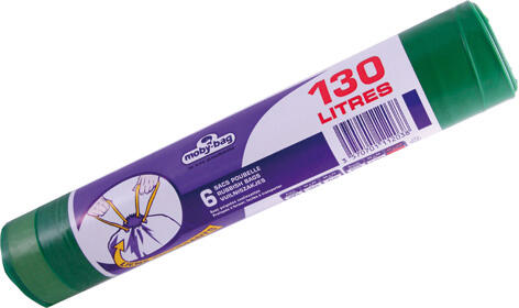 Lot de 3 rouleaux de 6 sacs coulissants 130l