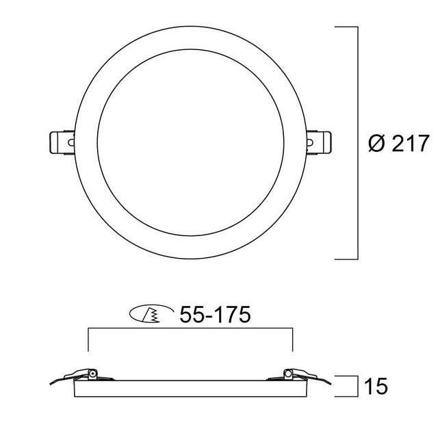 DOWNLIGHT DIAM21.7CM 55-175MM 1850LM CCT