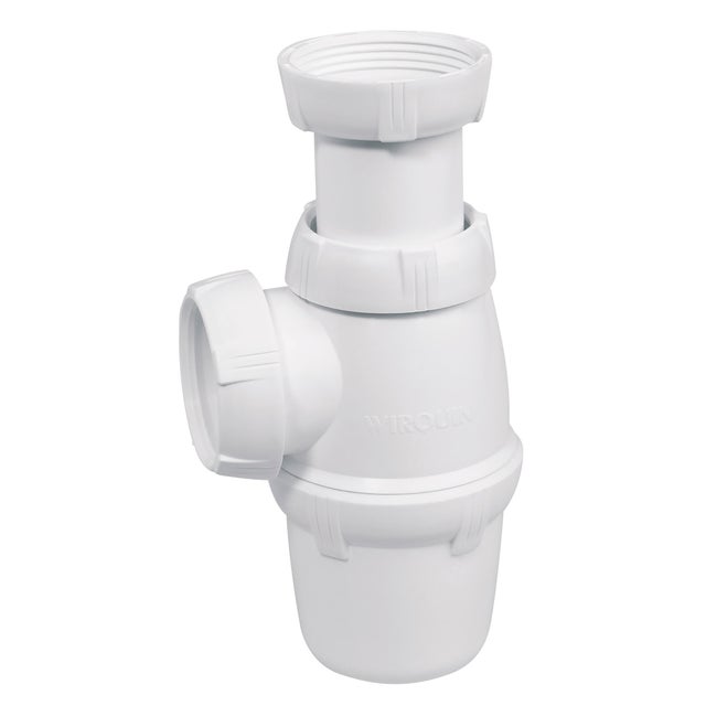 Siphon pour évier 1 cuve Diam.40 mm réglable en hauteur blanc NF - WIRQUIN