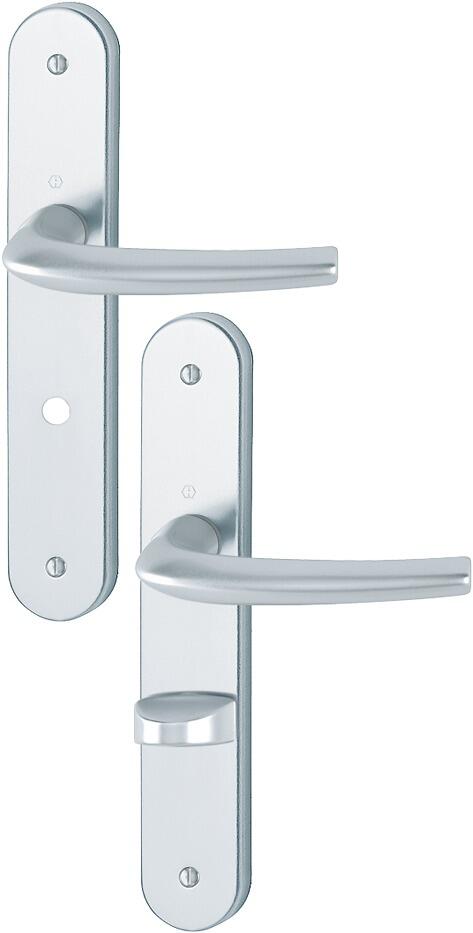 Poignée de porte sur plaque grise entraxe 165 mm à condamnation SAN DIEGO x2 - CHAINEY 