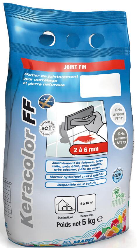 Mortier joint 5 kg Keracolor FF 113 Gris ciment MAPEI