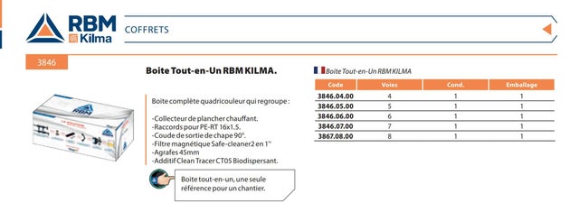 Kit kilma plancher chauffant basse temperature complet 5 sorties rbm