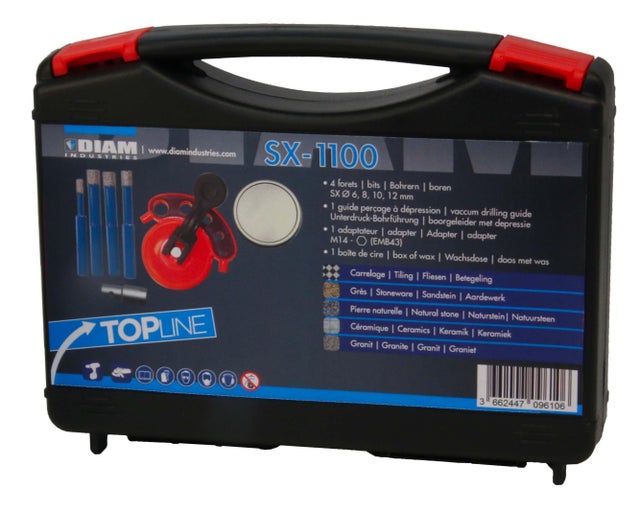 Coffret 4 forets diamant carrelage perçage à sec Diam.6 à 12 mm - DIAM INDUSTRIES - SX-1100