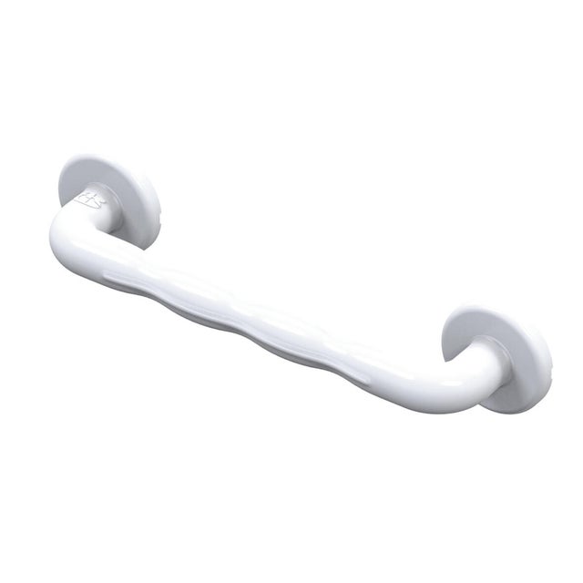 Barre d’appui droite ergonomique 30 cm gainée UPVC blanc - 01600WH-LS AKW