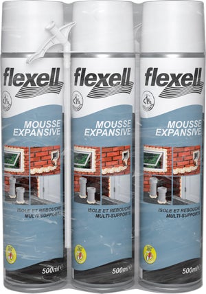Lot de 3 Mousses expansives LMDI 500ml- FLEXELL