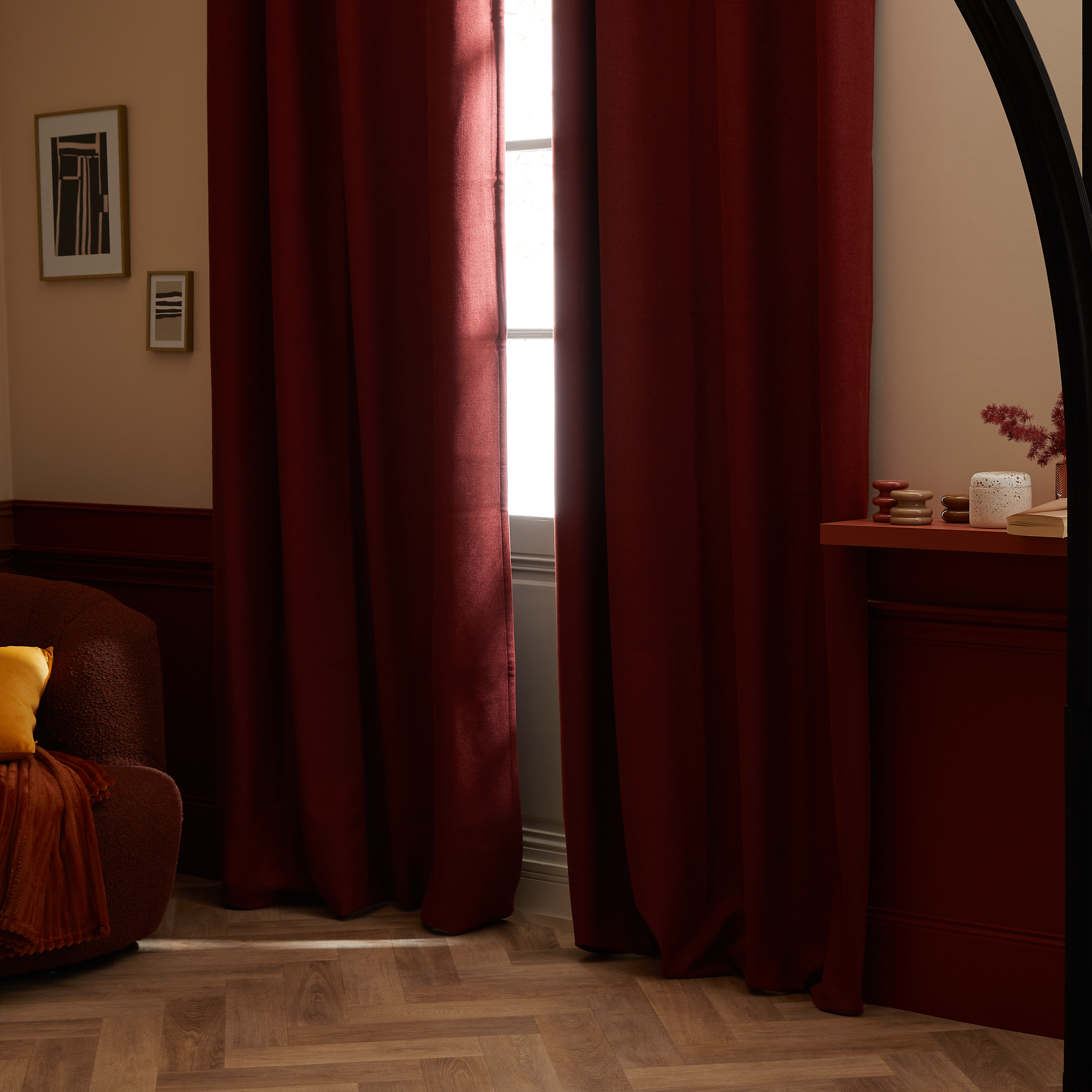 Tenda INSPIRE Ragnar rosso termico, fettuccia e passanti 200x280 cm - 2