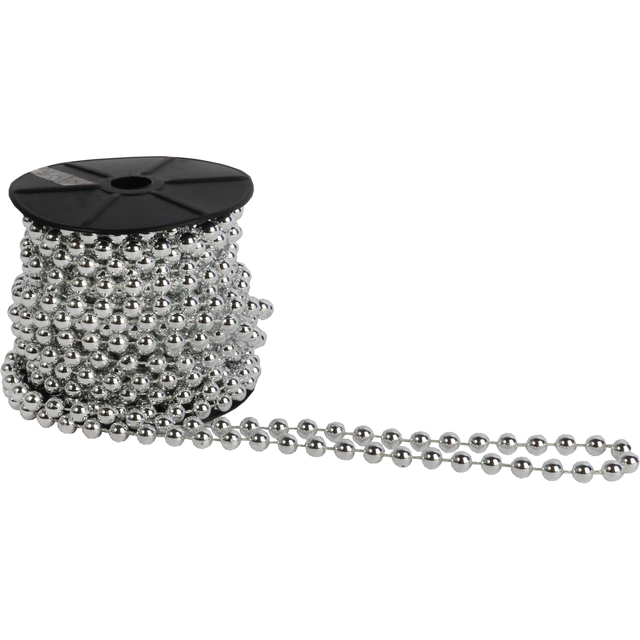 Korale świąteczne 10m x 8mm srebrne