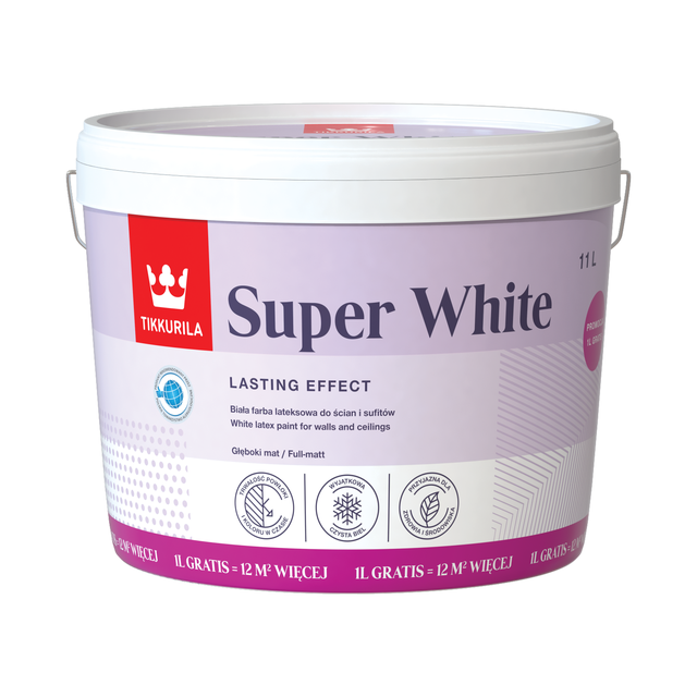 Farba Tikkurila Super White 10 l + 10% gratis