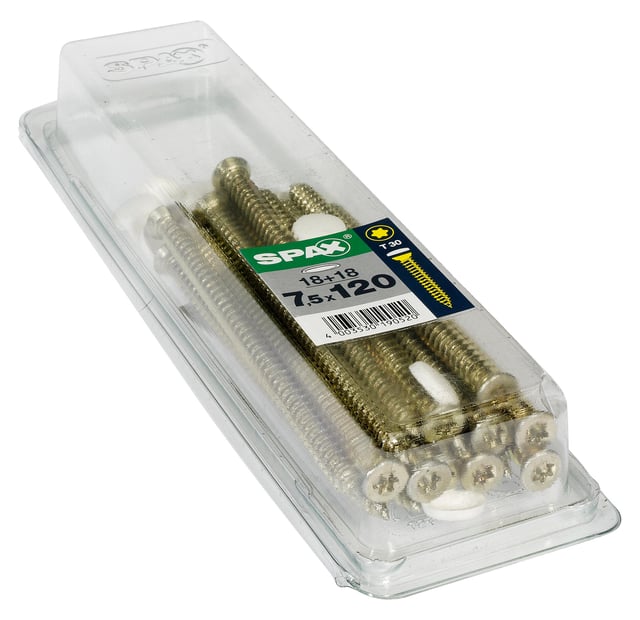 TORNILLOS PARA MADERA BICROMATADOS 7,5X120MM. 18UDS