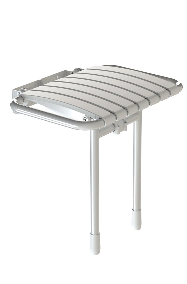Siège de douche relevable assise à lattes blanc Bama - AKW