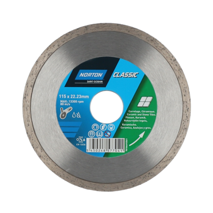 Disque diamant pour Céramique - Carrelage Diam.115 mm - NORTON