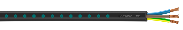 Câble électrique U-1000 R2V 3G 6 mm² 10 m - NEXANS