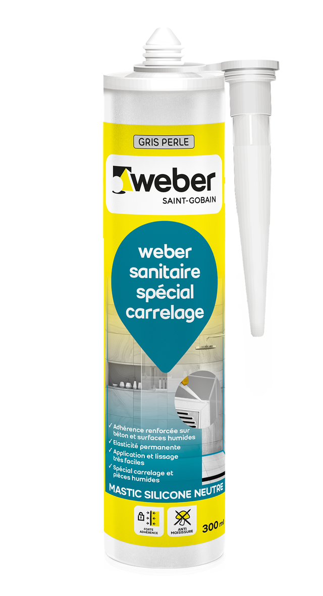 SILICONE GRIS PERLE 300ML WEBERSEAL TILE 